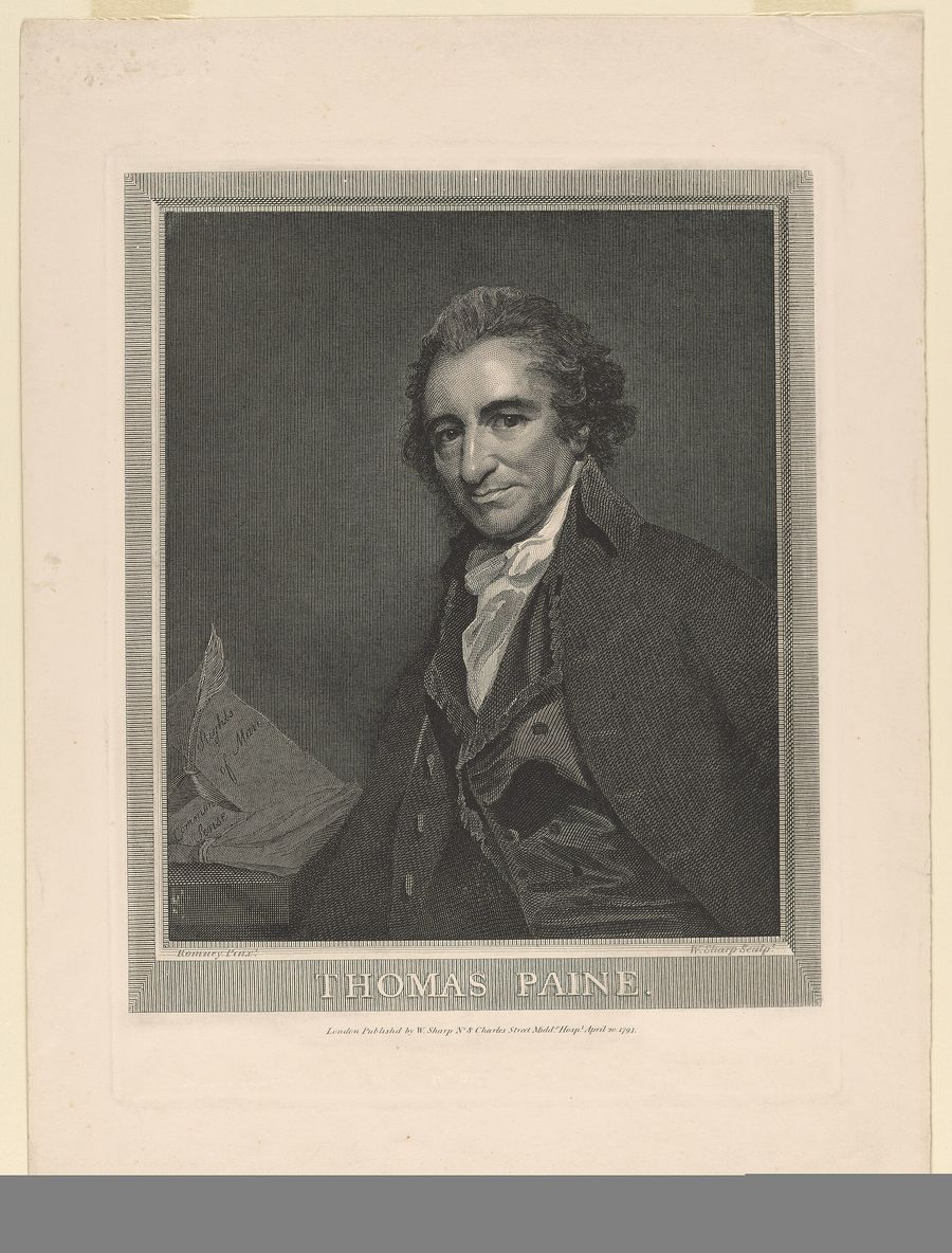 Engraved portrait of Thomas Paine.